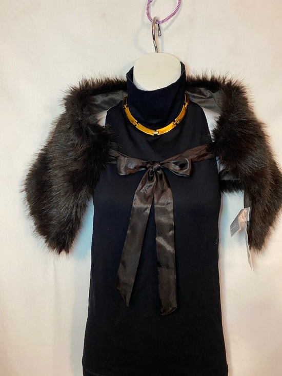 Old Navy Accessories - Brown Faux Fur Shoulder Stole with Satin Ribbon